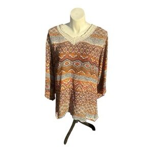 CATO Women's Multicolor Bohemian Top Sz 22/24